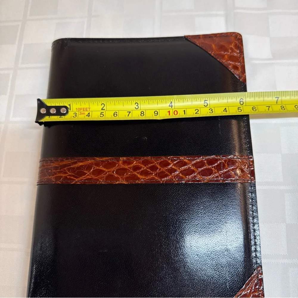 Charles Underwood Kid Leather Planner‎ Alligator Cognac Glazed Finish 6x8.5